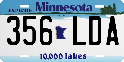 MN license plate 356LDA