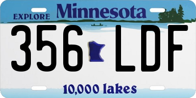 MN license plate 356LDF