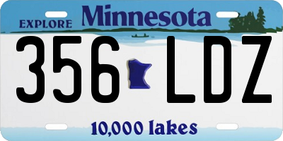 MN license plate 356LDZ