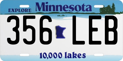 MN license plate 356LEB