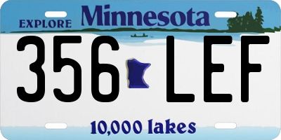 MN license plate 356LEF