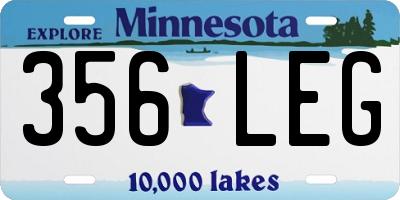 MN license plate 356LEG