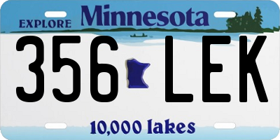MN license plate 356LEK