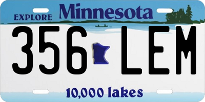 MN license plate 356LEM