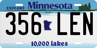 MN license plate 356LEN