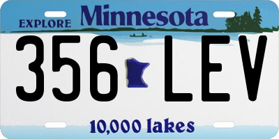 MN license plate 356LEV