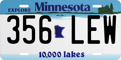 MN license plate 356LEW