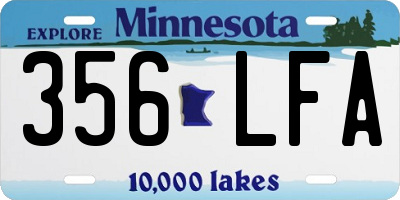MN license plate 356LFA
