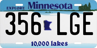 MN license plate 356LGE