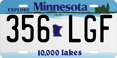 MN license plate 356LGF