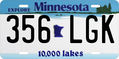 MN license plate 356LGK