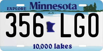 MN license plate 356LGO
