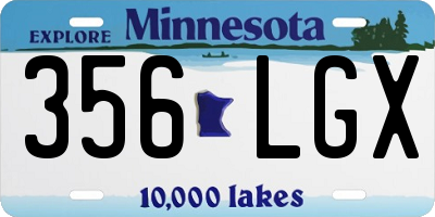MN license plate 356LGX