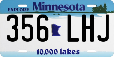 MN license plate 356LHJ
