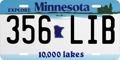MN license plate 356LIB