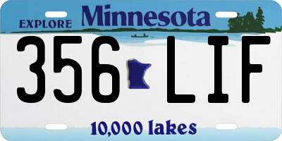 MN license plate 356LIF