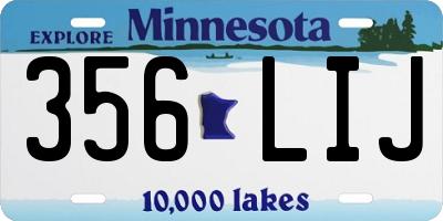 MN license plate 356LIJ