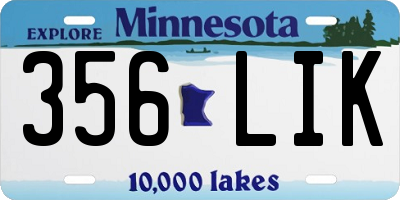 MN license plate 356LIK
