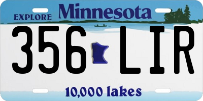 MN license plate 356LIR