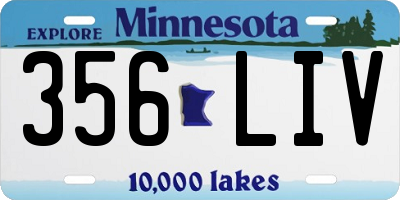 MN license plate 356LIV