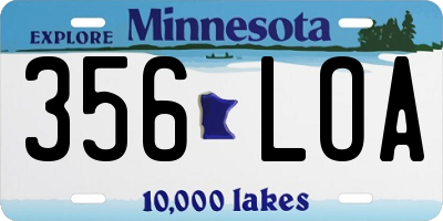 MN license plate 356LOA