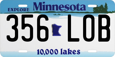 MN license plate 356LOB