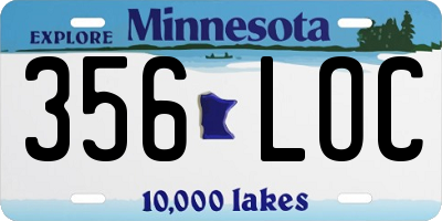 MN license plate 356LOC