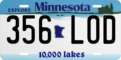 MN license plate 356LOD