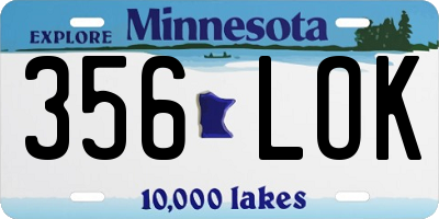 MN license plate 356LOK