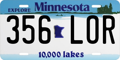 MN license plate 356LOR