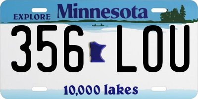 MN license plate 356LOU