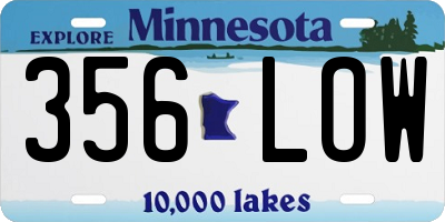 MN license plate 356LOW