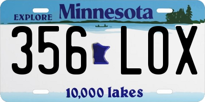 MN license plate 356LOX