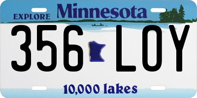 MN license plate 356LOY