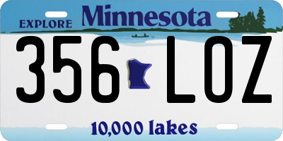 MN license plate 356LOZ