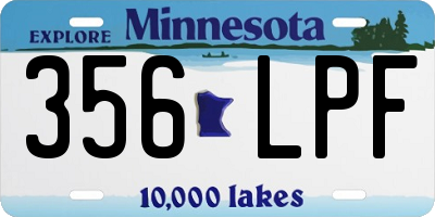 MN license plate 356LPF