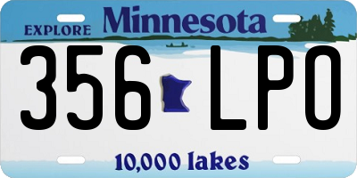 MN license plate 356LPO