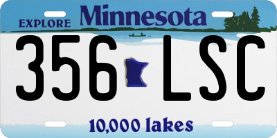 MN license plate 356LSC