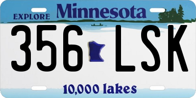 MN license plate 356LSK