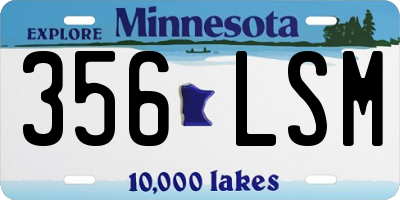 MN license plate 356LSM