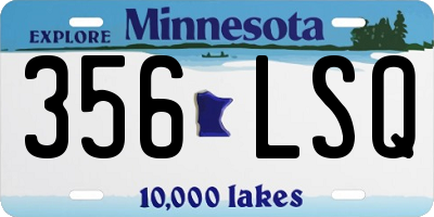 MN license plate 356LSQ