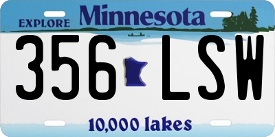 MN license plate 356LSW