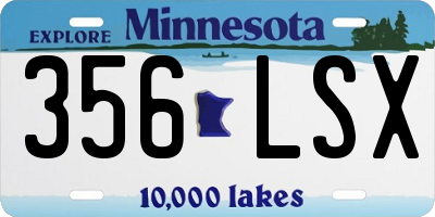 MN license plate 356LSX