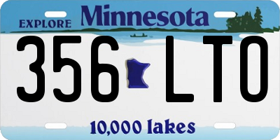 MN license plate 356LTO