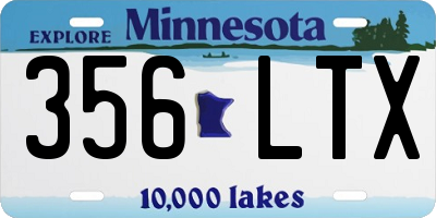 MN license plate 356LTX