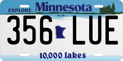 MN license plate 356LUE