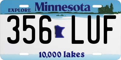 MN license plate 356LUF