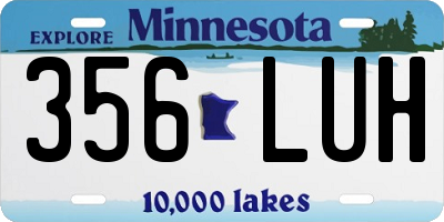 MN license plate 356LUH