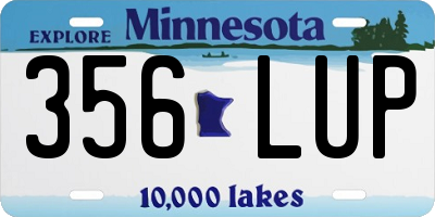 MN license plate 356LUP