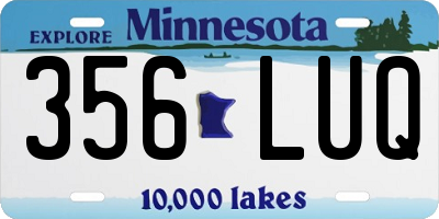 MN license plate 356LUQ
